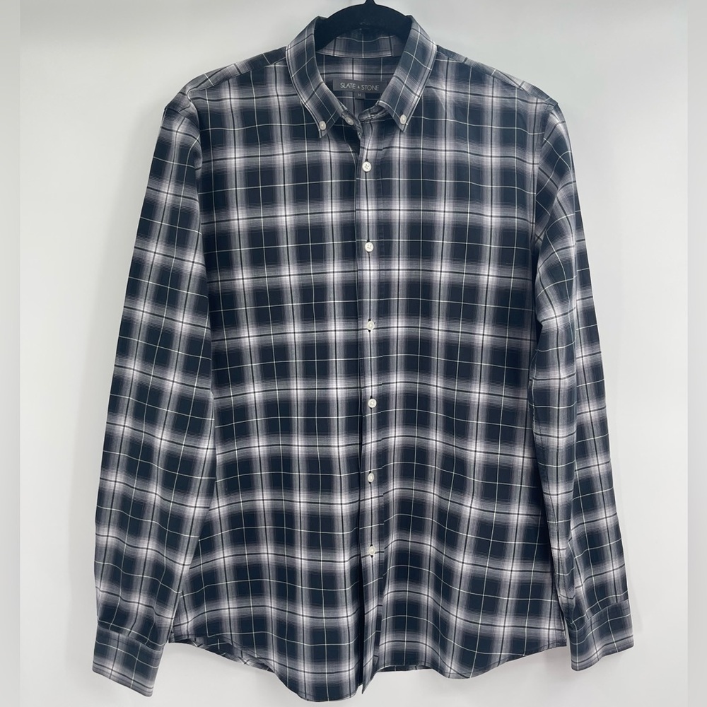 Slate & Stone Button Down Flannel Shirt Plaid Top Long Sleeve Size Medium